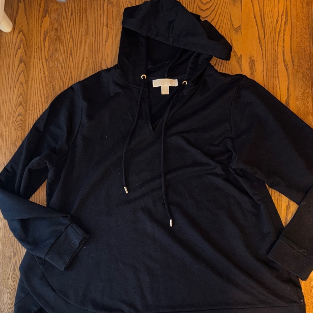 Michael Kors Black Hooded Pullover Sweatshirt